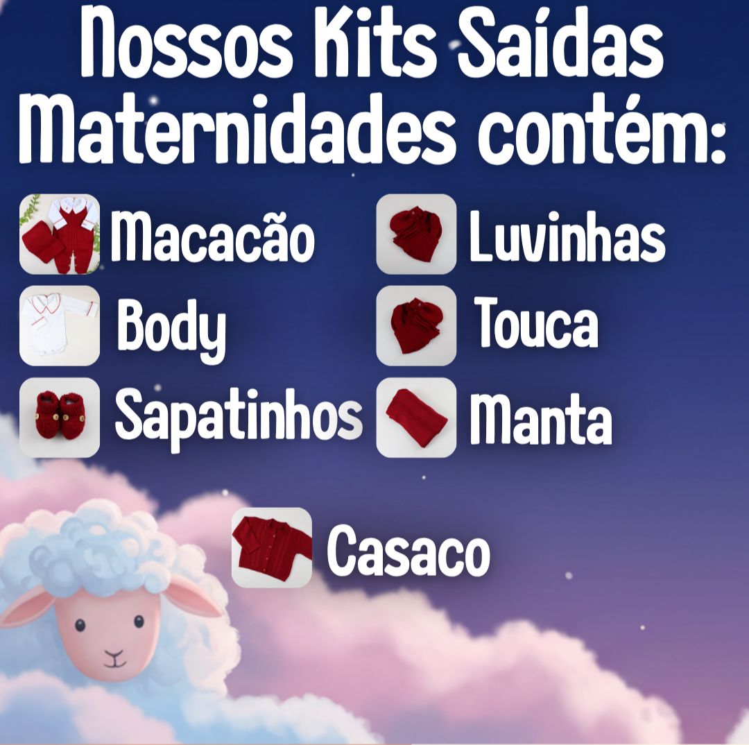 PROMOÇÃO Kit Saída Maternidade TIME FAVORITO Completa  - Veste Até 4 Meses (Menino)