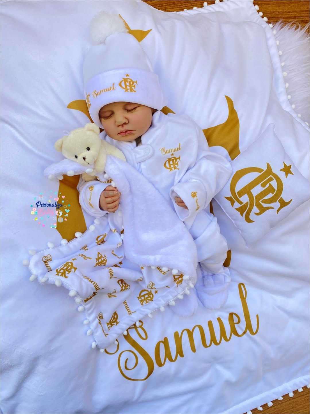 Kit Saída Maternidade Personalizável FLAMENGO | Personalize Com o Nome do Seu Príncipe