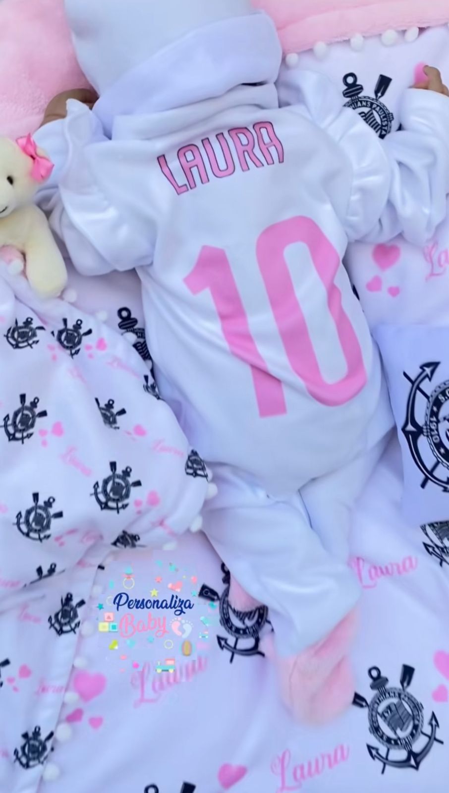 Kit Saída Maternidade Personalizável Corinthians | Personalize Com o Nome do Seu Príncipe