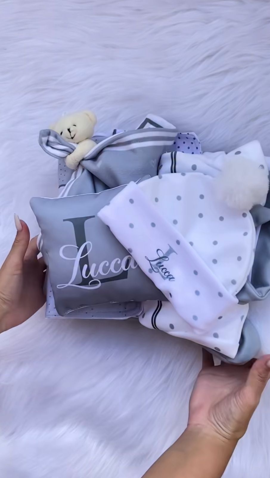 Kit Luxo LUCCA  -  Saída maternidade| Personalize Com o Nome do Seu Príncipe